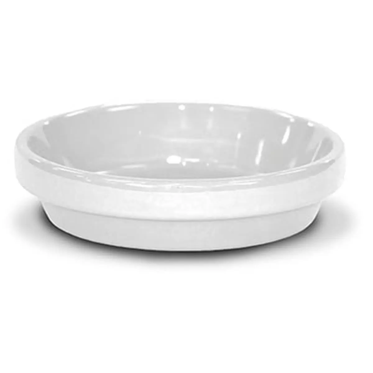 Ceramo 173789 5.75 x 0.75 in. Powder Coated Ceramic Saucer, White - Pack of 10