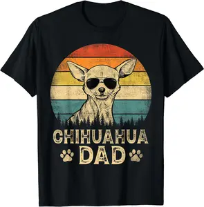 Vintage Chihuahua Dad Dog Lovers Father's Day Tee T-Shirt