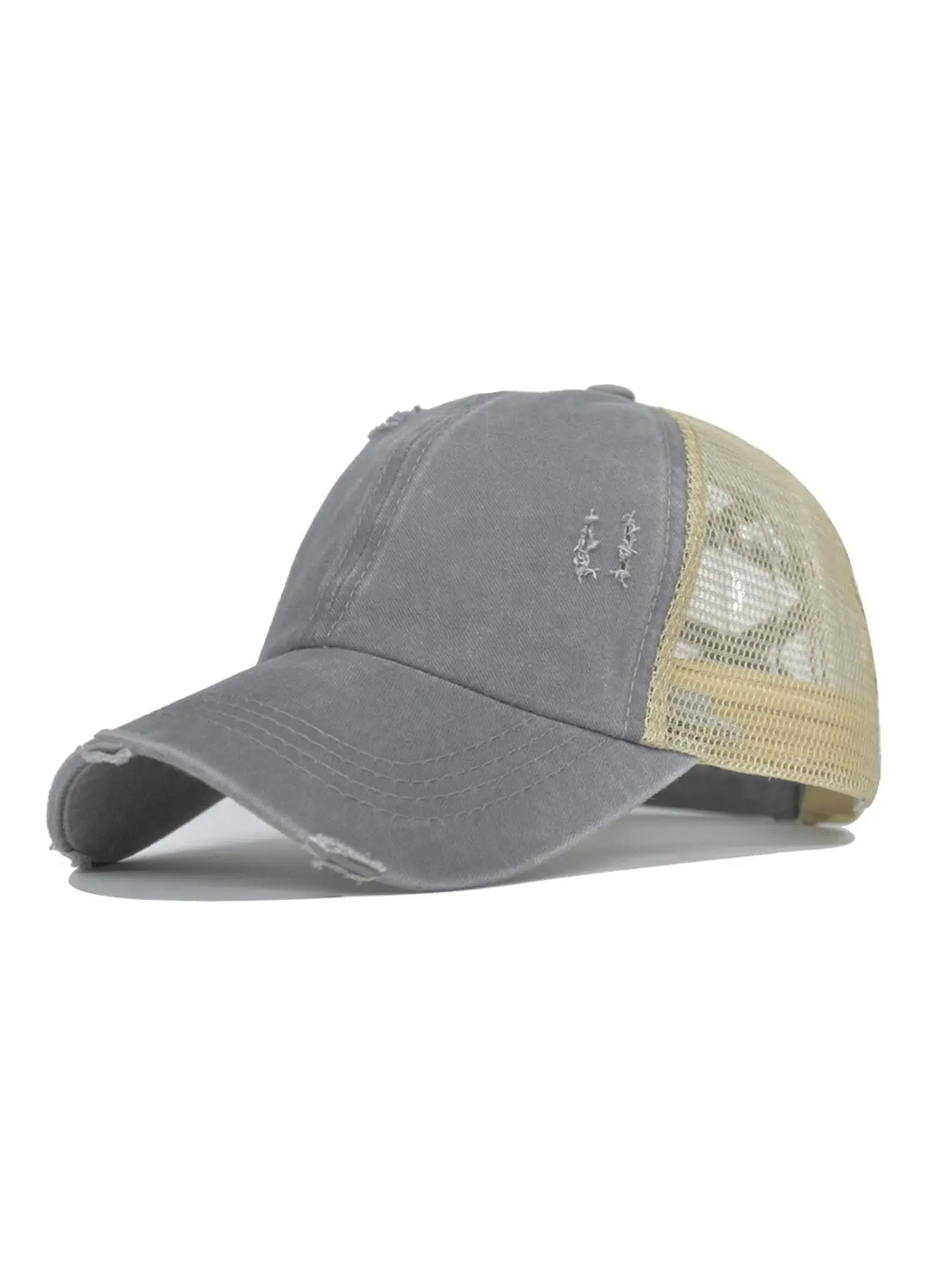 Women\'s Baseball Cap with Ponytail Hole Criss Cross Back Adjustable Women main image 4
