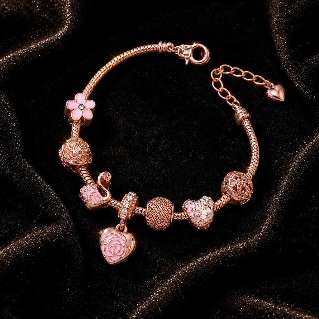 Rose Gold Heart Flower