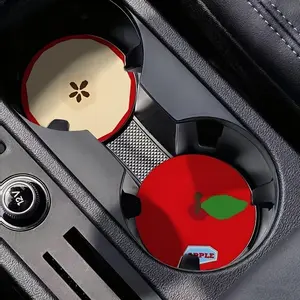 Cute Fruit Pattern Car Cup Holder Mat Set, Anti-Slip Tabletop Water Bottle Pad, Home Desktop Decoration, 2 Piece Set