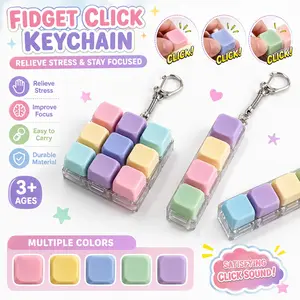 9 Keyboard Button Stress Relief Toy for Ages 6+, Unisex Keychain, Sensory Fidget Keychain, Sensory Stress Reliever, Outdoor Stress Relief Tool, Fun and Unique Gift Idea