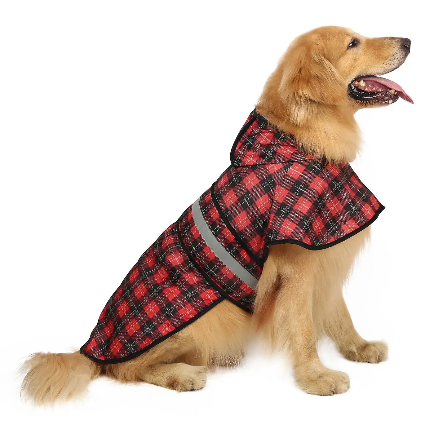 HDE Patterned Dog Raincoat with Hood - 100% Durable Reflective Polyester, Waterproof Coating, Fully Adjustable Strap, Universal Size, Water Resistant Design, Reflective Safety, Harness Opening - Outfits