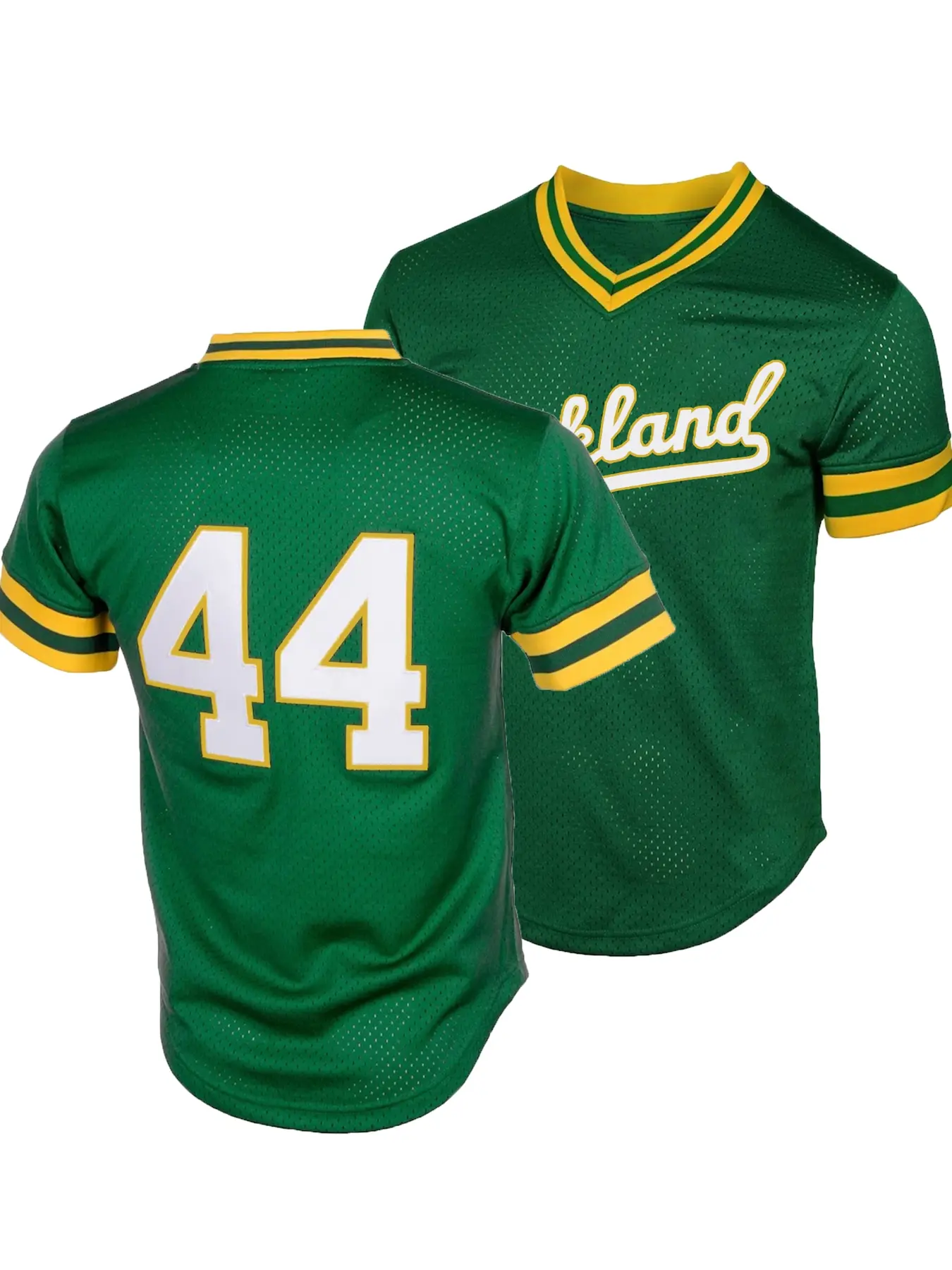 Men's #44 Embroidered Baseball Jersey, Jersey Shirts, Breathable V Neck Button Shirt, Perfect Gift for Sports Fans, Outdoor Training Wear, Stylish Jersey, Sporty Sports Top
