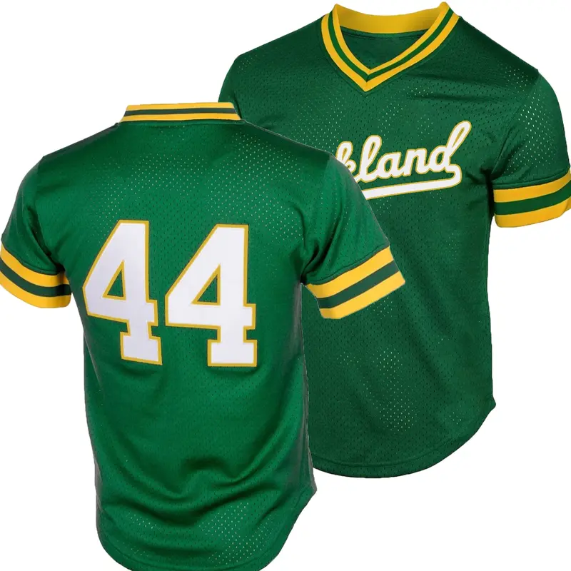 Men's #44 Embroidered Baseball Jersey, Jersey Shirts, Breathable V Neck Button Shirt, Perfect Gift for Sports Fans, Outdoor Training Wear, Stylish Jersey, Embroidered Sportswear Top, Sporty Sports Top