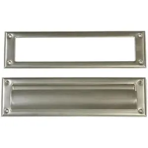 Satin Nickel Mail Slot Cover for Front Door Mail Delivery