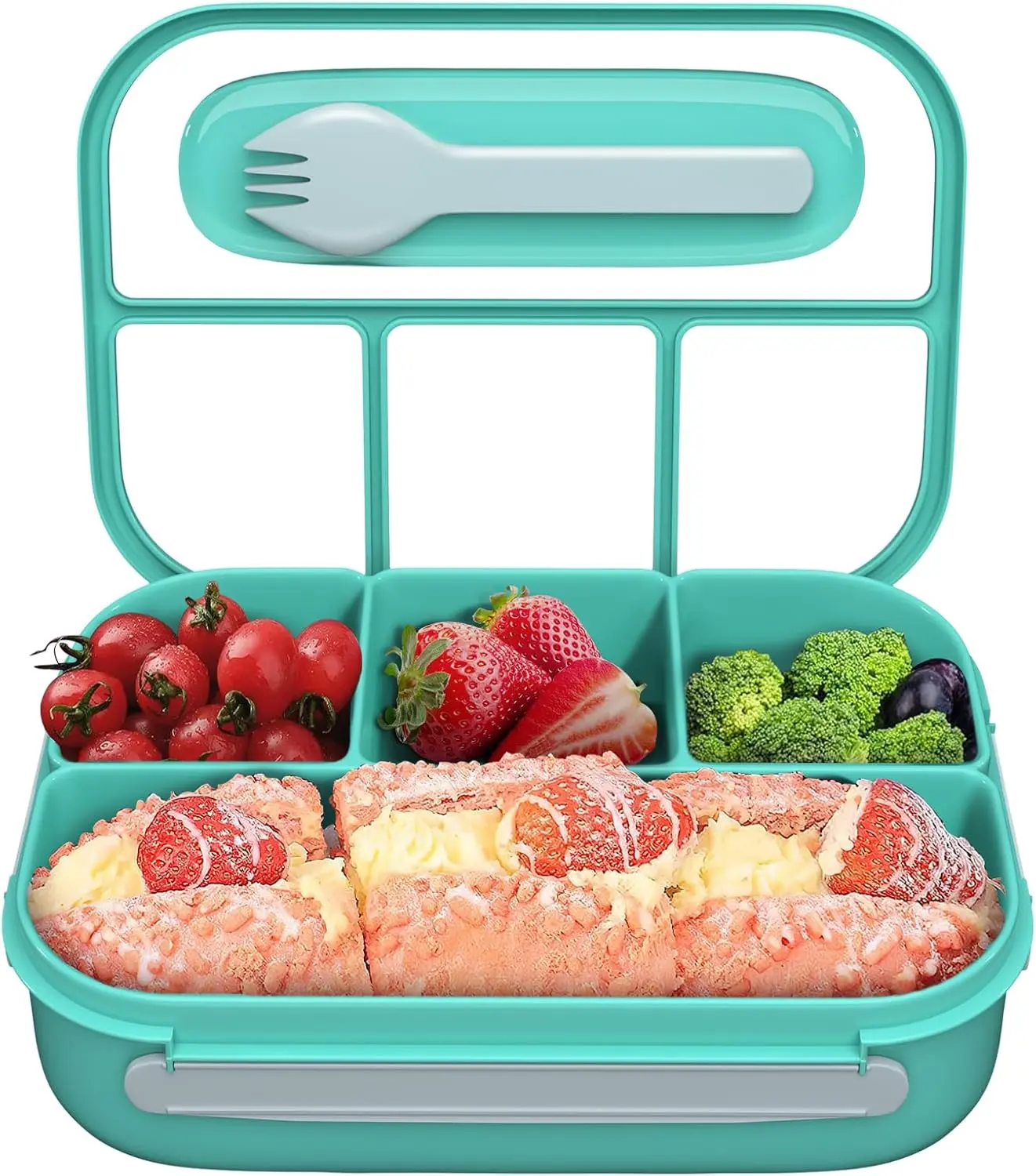 Bento Box Lunch Box With Four Compartments Made Of PP Material, Food-Grade Fresh-Keeping Box For Preserving Food, Microwave-Safe Lunch Box