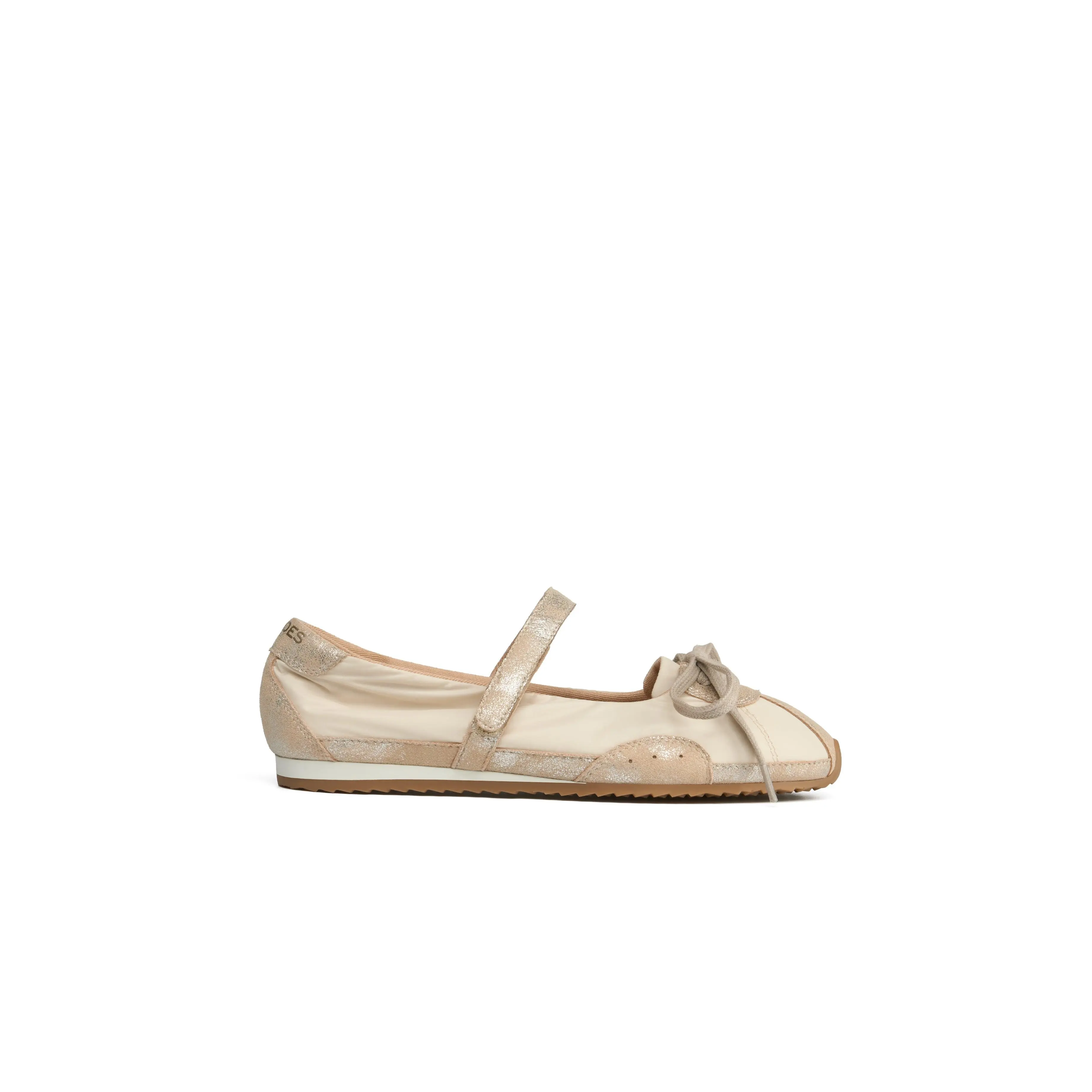 JSlides PAVIA Women's Round Toe Slip-On Ballet Flats Summer Plain Nylon & Suede Flat Shoes