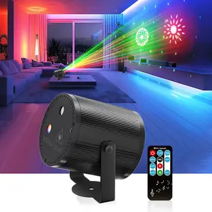 LED Laser Light Red & Green Cylindrical Design for KTV Bars Private Rooms Remote Control Gift for Home Audio Video Enthusiasts Christmas Halloween Atmosphere Ocean Projector Disco Ball party dj stage