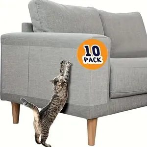 10pcs Clear Anti-Cat Scratch Furniture Protector, Nail-Free Single-Sided Sofa Guard, Cat Scratch Deterrent Sticker, Pet Supplies