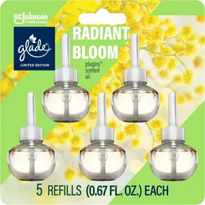 Glade PlugIns Scented Oil Refills, Radiant Bloom,5 Count