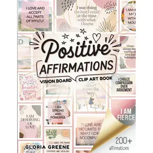 Positive Affirmations Vision Board Clip Art Book: Inspiring Words And Affirmation Cards For All Areas Of Life (2026 Vision Board Supplies) Paperback – December 2, 2024