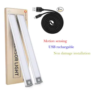 Ultra-Bright 70LED Motion Closet Lights 2000mAh Rechargeable Large Battery Powered Long Lasting Wardrobe Lighting. Cordless Sensor Lamp for Kitchen Under Cabinet, Counter, Pantry. 6000k Cool White