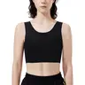 CUTESTREET Women's Basic Seamless Padded Minimizer Chest Binder Spandex Shapewear Top - Lightweight Breathable Solid Crew Neck Slim Fit Racerback Tank, FTM Binder Clothing, Exercise Bra for Active Use (XL Available)
