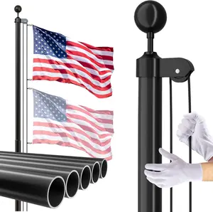 Flag Pole for Outside House, 20 FT Heavy Duty 45K PSI & 95 HBW Hard Aerospace Aluminum Flagpole Kit, Unbending Outdoor In-Ground Flag Poles with 3x5 American Flag for Yard, Residential or Commercial