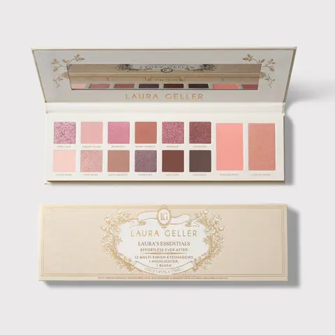 Laura Geller Laura's Essentials Effortless Ever After 12 Multi-Finish Eyeshadows, 1 Highlighter, 1 Blush