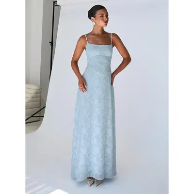 princess polly baby blue dress Billy J Pasca Maxi Dress