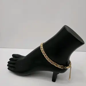 #156. 18K Gold Plated Thick Cuban Anklet