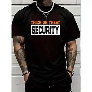 100% Cotton Trick or Treat Security TShirt Dad Halloween Costume T-Shirt Unisex Premium Soft Comfort Crew Tee Undershirts Plus Size Oversized T-Shirt
