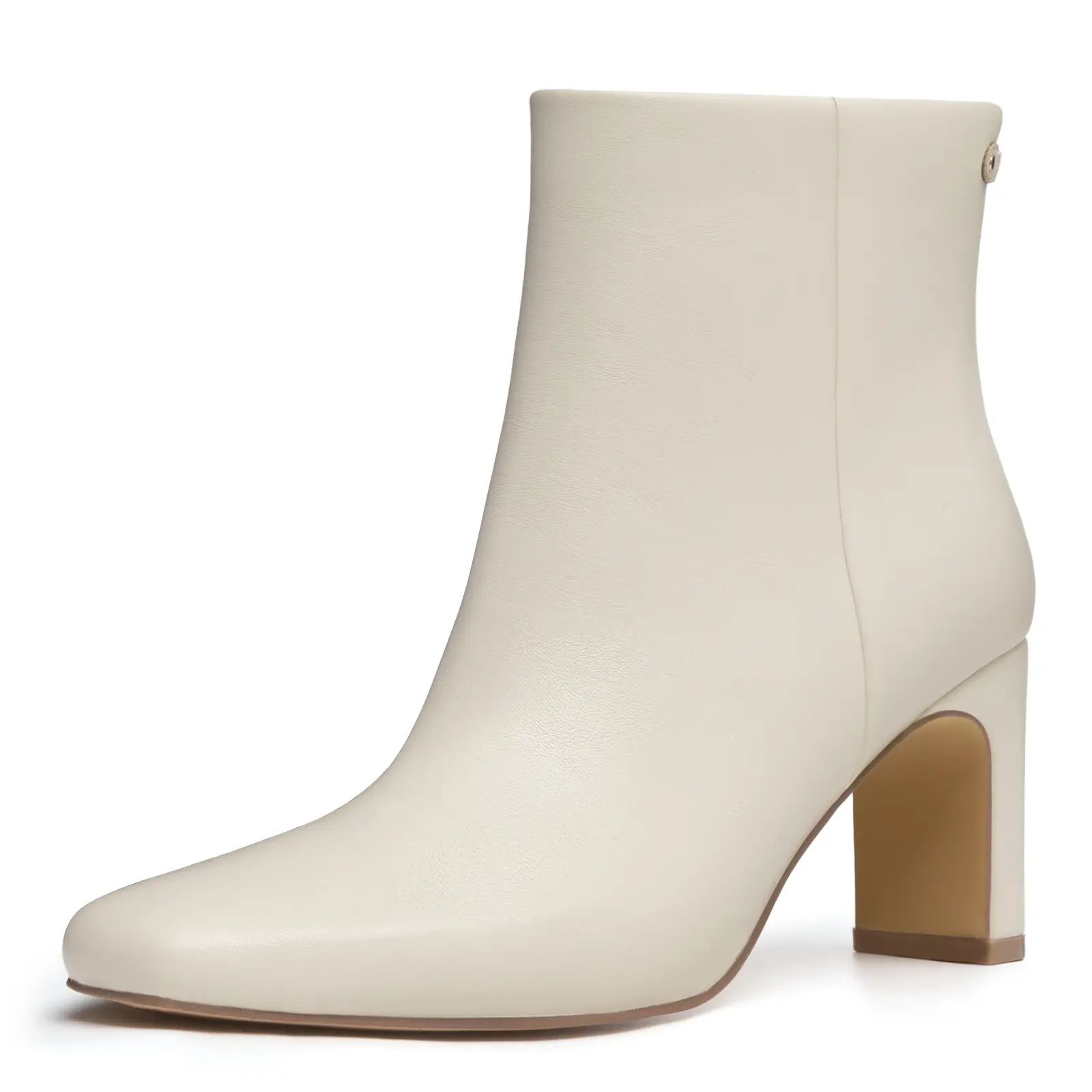 Athlefit Women's Ankle Boots Fashion Square Toe Chunky Heeled