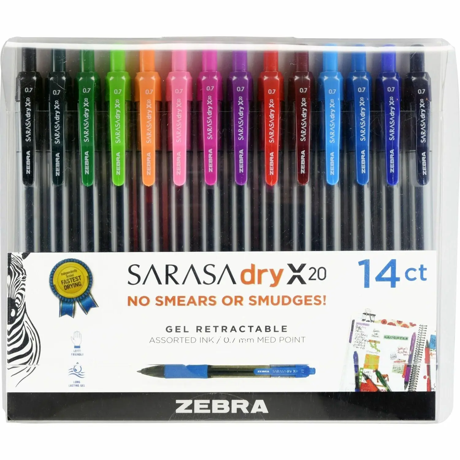 Zebra Pen Zebra SARASA dry X20 Retractable Gel Pen, 14 / Pack, ZEB46824