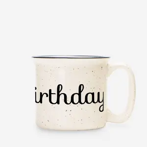 Ceramic Camp Mug Speckled Cream 13oz