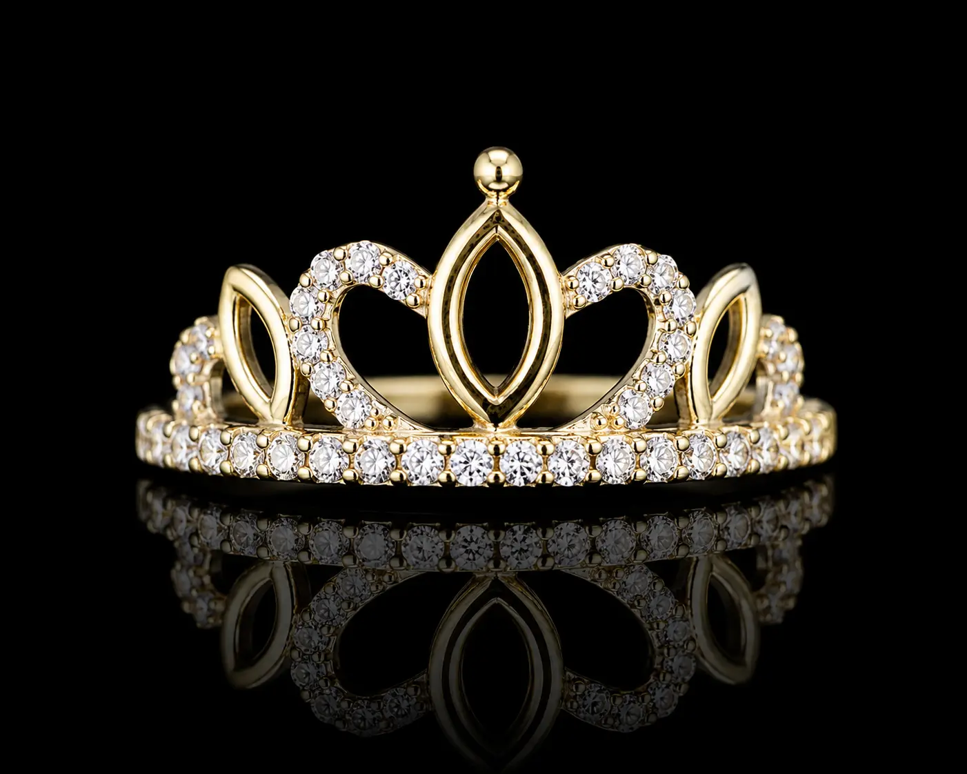 14K Gold Princess Crown Ring