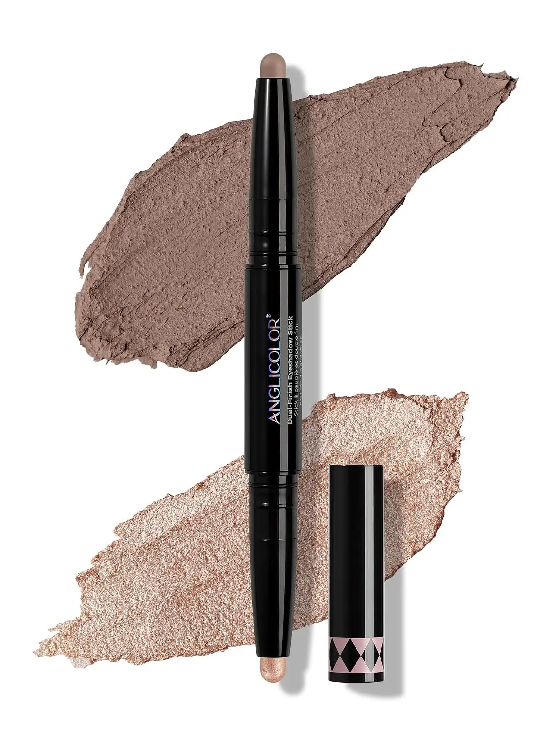 Anglicolor Dual-Ended Cream Eyeshadow Stick Cosmetic - Matte & Shimmer, Long-Lasting, Brightening, Blendable, Buildable, Waterproof, Crease-Proof for Mature Skin, Daily & Travel Use (02 Noon)