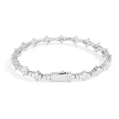 6.5mm Classic Tennis Bracelet - 18K Gold Plated Cubic Zirconia Unisex Sports Wristband, High Quality Elegant Exquisite Fashionable Gold Plated Jewelry Bracelet, Ideal Gift for Him, Suitable for Everyday & Party Wear, High Quality Bracelet, Gold Plated Bra