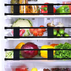 Adjustable Spring Force RV Fridge Bar, Extendable Foldable Corrosion Resistant Support Rod, Multi-Position Adjustable, Drink Holder, Adjustable Shelf Rack