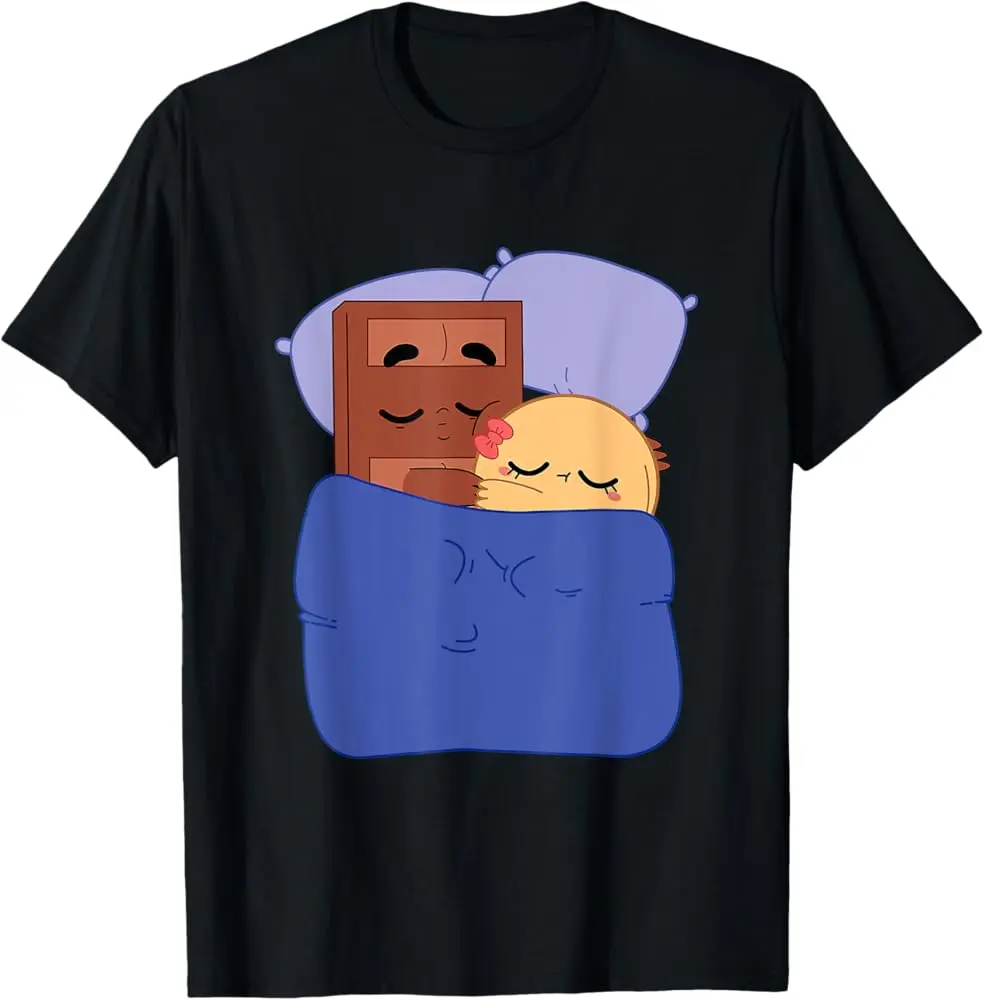 Sleepy Choco And Pancake Sweet Cute Romantic Couple Lover T-Shirt