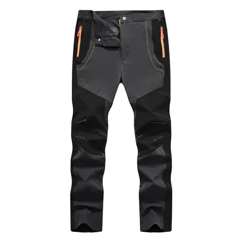 YSENTO Men's Summer Lightweight Hiking  Running Pants Quick-Dry Water Resistant Reinforced Knee  Zip Pockets Outdoor Work Cargo Casual Breathable Comfy Pants