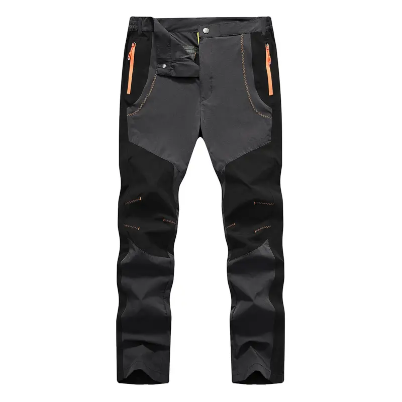 YSENTO Men's Summer Lightweight Hiking Running Pants Quick-Dry Water Resistant Reinforced Knee Zip Pockets Outdoor Work Cargo Casual Breathable Comfy Pants