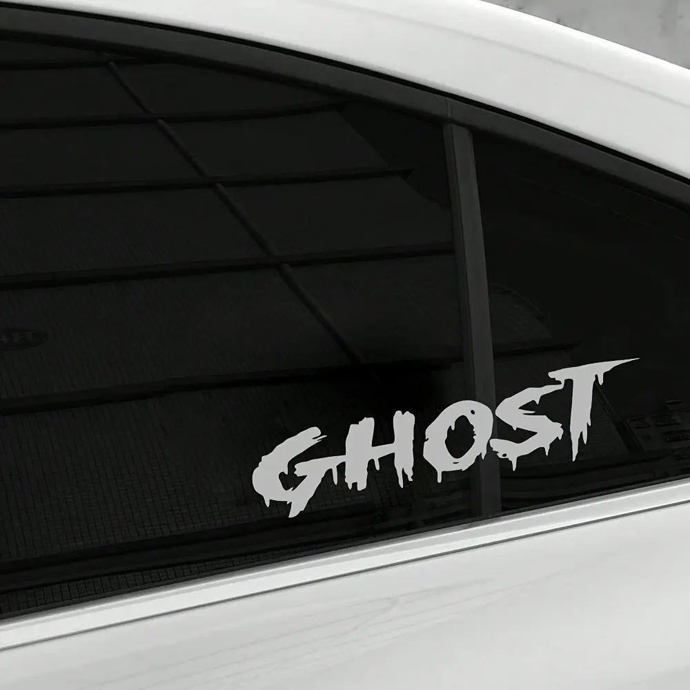 Creative DIY Adhesive Tape Stickers, Decal for Cars, Decals for Vehicles, Automotive Decals, Automobile Decals, Suitable for Cars, Motorcycles, and Home Decor, Featuring A Terrifying Ghost Car Design, Perfect for Halloween