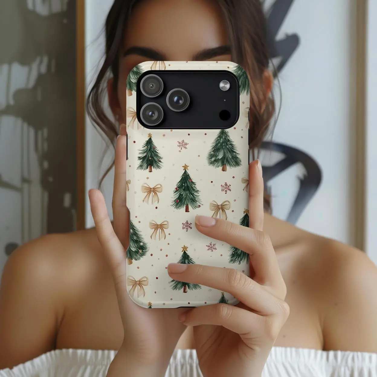 Christmas Tree Phone Case , Pattern Xmas Cover for iPhone 17 16 15 14 13 12 Pro, Gift For Him, Gift For Her Christmas Tree Phone Case , Pattern Xmas Cover for iPhone 17 16 15 14 13 12 Pro, Gift For Him, Gift For Her