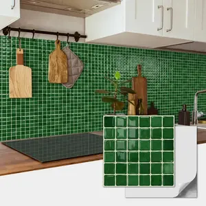 3D Mosaic Style Peel-And-Stick Wall Stickers, Waterproof Oil-Resistant Pet+PU Material, Ideal for Interior Walls Kitchen Bathroom Living Room Decor