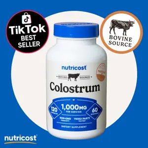 Nutricost Colostrum 500mg Capsules - 120 Capsules - Dietary Supplement for Healthcare Nutricost Colostrum 500mg Capsules - 120 Capsules - Dietary Supplement for Healthcare