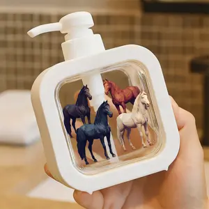 Stylized Low-Poly Horse Pattern Soap Dispenser - Elegant Design for Kitchen/Bathroom, Smooth Surface, Liquid Container, Home Decor Accessory, Easy to Clean, Suitable for Countertops
