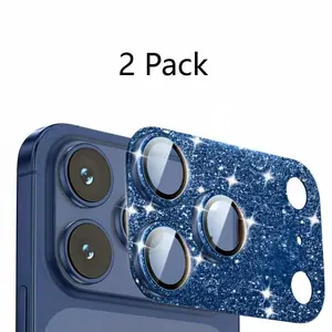 2 pack iPhone 17 Pro Max Camera Lens Protector – Glitter Bling Ring, 9H Tempered Glass, Anti-Scratch (Cosmic Orange) gift