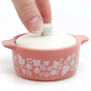 Pyrex-Inspired Gooseberry Casserole Ceramic Trinket Box, Elegant Storage Solution, Perfect Gift Idea, Durable & Stylish Design
