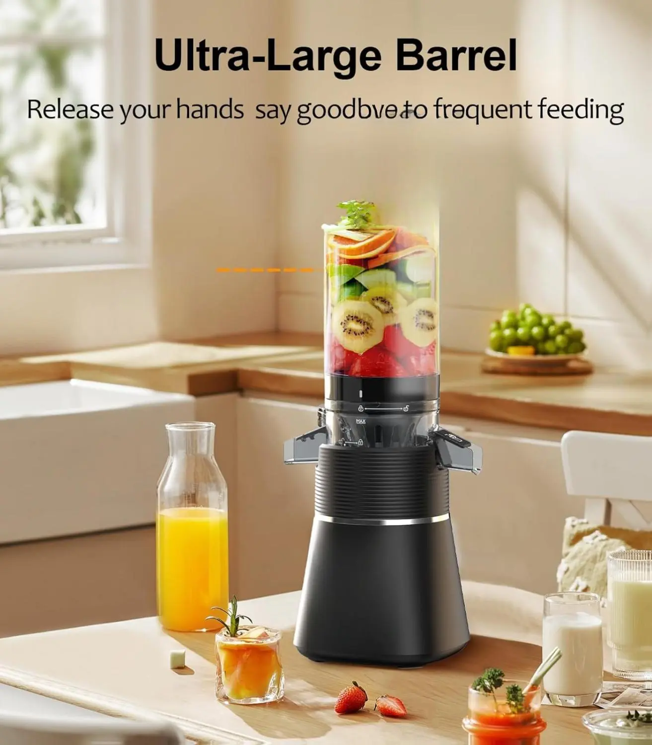 ジェロニモン　ミクラス Zasmira Cold Press Juicer SJ60, Slow Masticating Juicer with 4.13