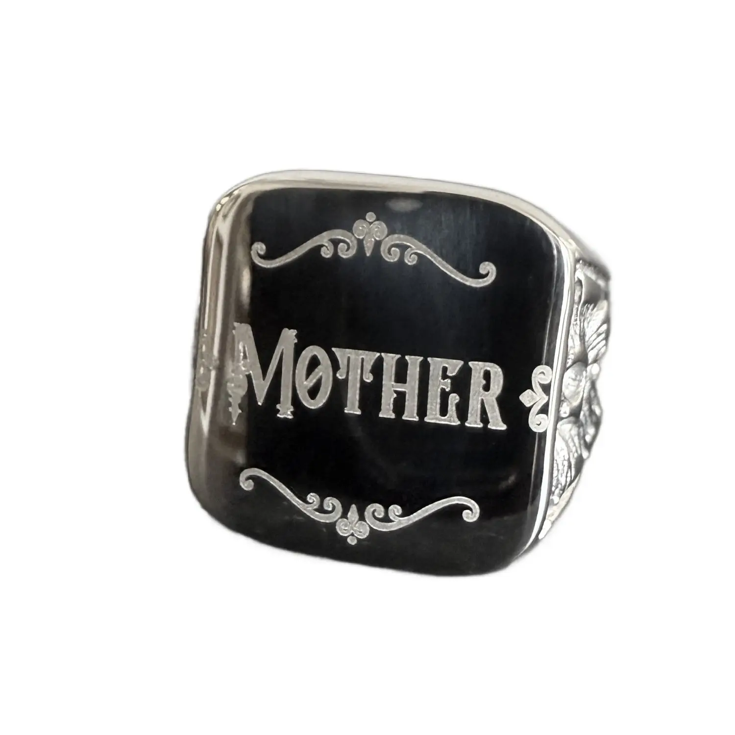 Victoriana Mother Design Costume Jewelry Ring - Vintage, Gothic Style, Engraved Message Ring (Size 5 Only Left), Costume Jewelry Rings