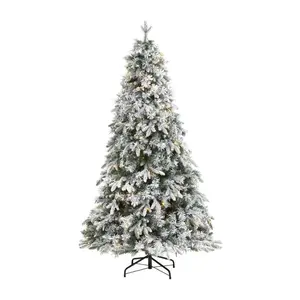 Nearly Natural 5-ft Flocked Lit Christmas Tree
