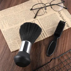 Barber Brush and Neck Duster Set - 2 Piece Professional Barber Brush Neck Duster for Hair Cutting, Cleaning, Hair Stylist Tools and Salon Supplies