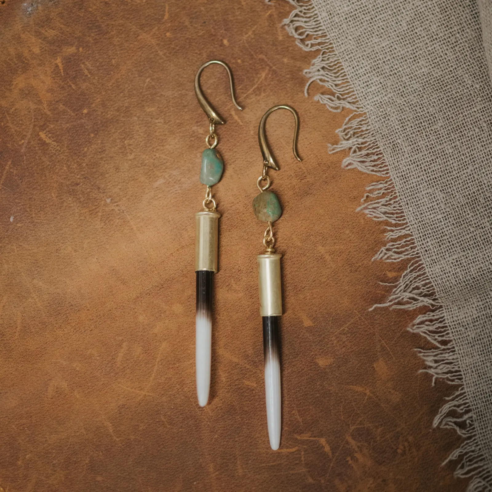 YELLOWSTONE BETH DUTTON PORCUPINE QUILL EARRINGS // HOOK + TURQUOISE VARIATION