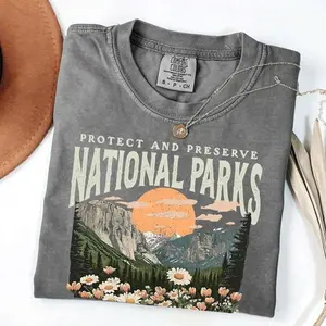 Comfort Colors Vintage National Parks T-Shirt, Nature Lover TShirt, Parks Over Profit Tee, Protect Our Parks Graphic Tee, Hiking Outdoors TShirt