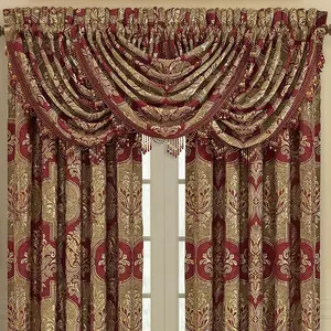 J Queen Maribella Crimson Waterfall Window Valance - Final Sale