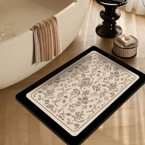 Silica Gel Bath Mat, Quick-Dry Non-Slip Rug, Durable & Easy-Clean, Perfect for Bathroom, Bedroom, Entryway, Enhances Home Aesthetics
