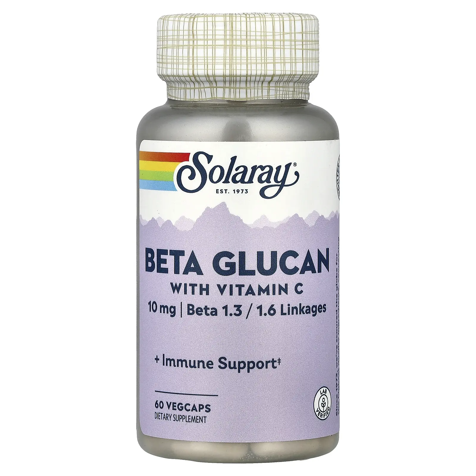 Solaray Beta Glucan with Vitamin C, 60 VegCaps