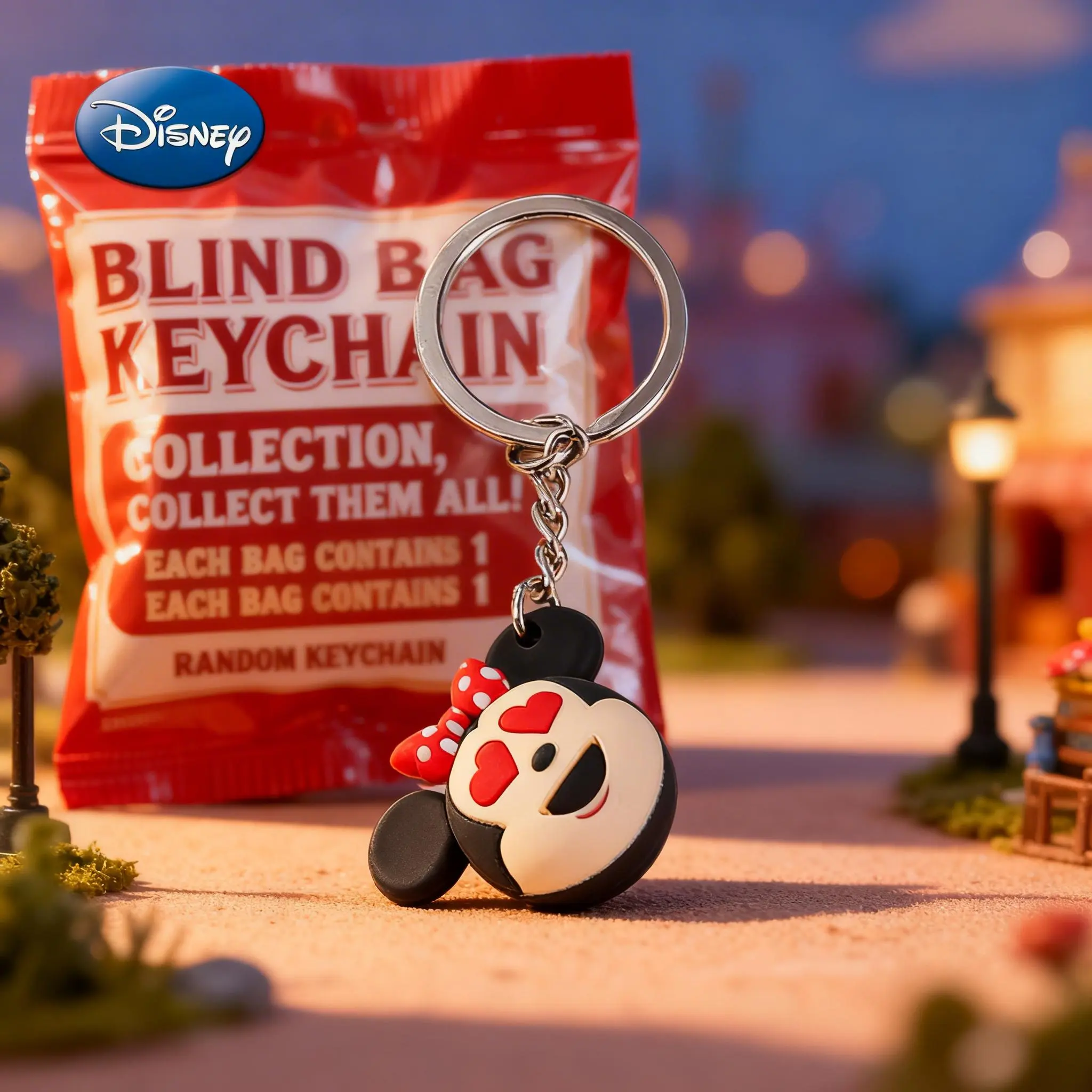 Disney Officially Licensed PVC Keychain Figurine Bag Clip Charms Minnie Anime Figure Keychain Anime Collector Keyring Backpack Decor Gift 1Pc